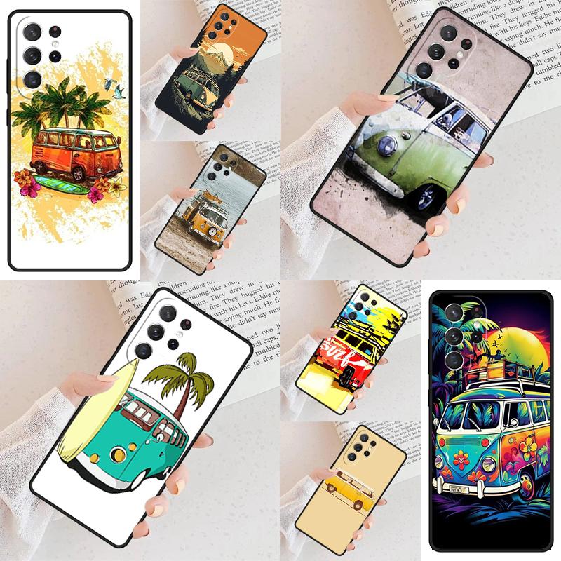 Combi Van Surf Bumper Cell Phone Case for Samsung Galaxy S26 Ultra S25 S24 S23 S22 S21 S20 Note10 Cover