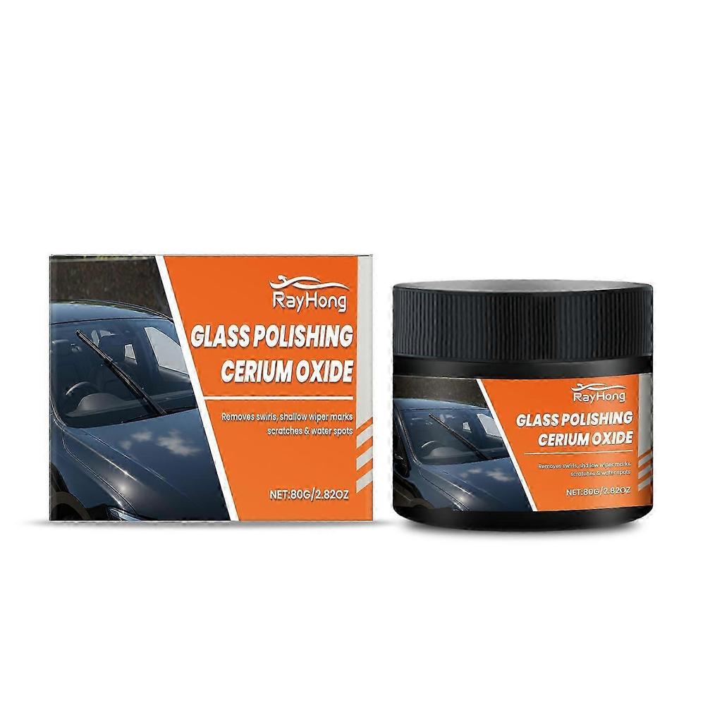 Premium Car Glass Polishing Powder - Remove Oil Films, Water Stains & Minor Scratches - 80g for Crystal Clear Visibility and Easy Automotive Glass Res