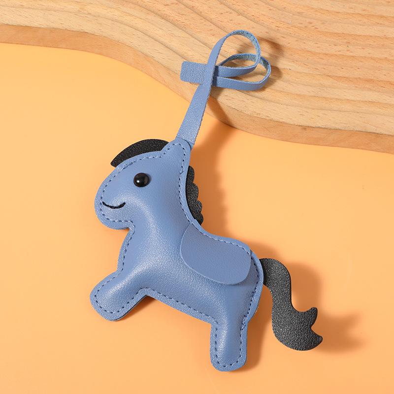Women'S Bag Pony Keychain Pendant High Quality Pu Leather Horse Ornament Handmade Stitching Charm Fashion Accessories Gift