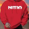 Fun ski-themed men's casual hoodie with print, fleece lining, regular fit, suitable for autumn and winter wear.