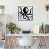 Cool Black Octopus Metal Wall Sculpture - Modern Sea Animals Décor, Iron Crafts, Wall Art Sticker for Stylish Home Decoration