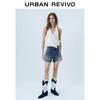 UR Women's Frayed High-Waist Denim Shorts