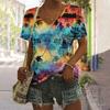 3D Tie Dyed Printed T Shirts for Women Summer Short Sleeve Female Clothing Street Casual Top Vintage Pullover Female T-Shirt New