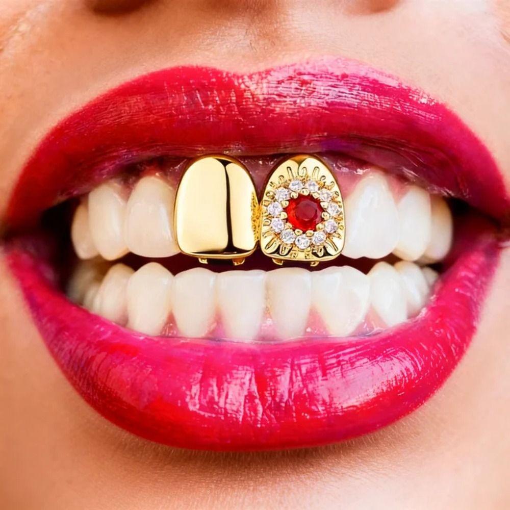 Removable Hiphop Teeth Grillz Punk Charm Teeth Grillz Fashion Rhinestone Tooth Caps Rapper