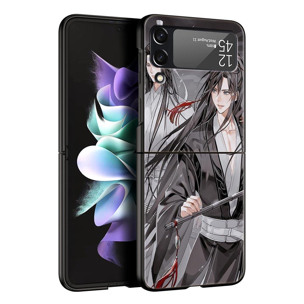 Аниме Мо Дао Цзу Ши Милый Чехол для Телефона Z Flip 4 Для Samsung Z Flip 3 5G Черный Жесткий Чехол Galaxy ZFlip3 ZFlip5 Обложка Складной Роскошный