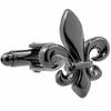 Черные запонки Fleur de Lis Lily Crest Запонки Запонки n00911