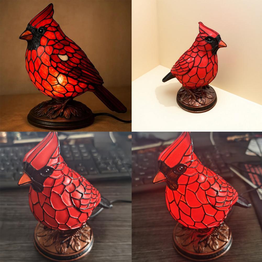 Durability Safety Table Lamp European-inspired Adorable Red Bird Table Lamp Soft Light High-quality Materials Table Lamp