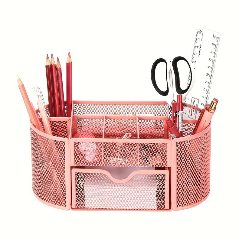 Mesh Desk Organizer Sturdy Metal Pen Stand Student Stationery Office Supplies