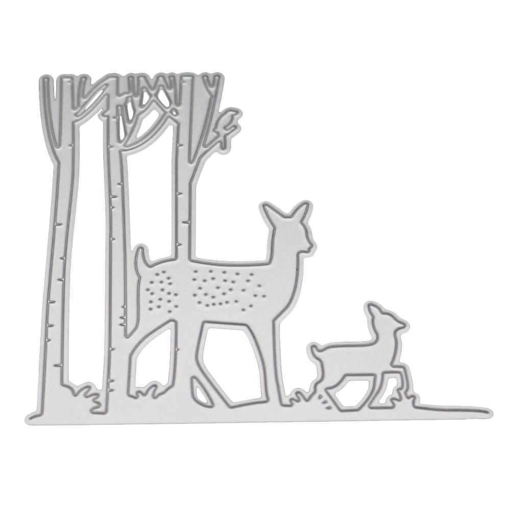 2 Рамки Оленя Металлические Серебристые Трафареты для Тиснения Режущие Формы для DIY Скрапбукинга Бумажный Альбом Изготовление Открыток