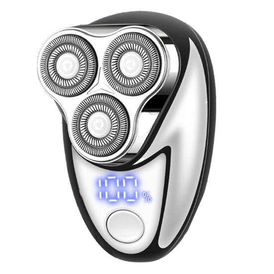 Мужская электробритва с цифровым дисплеем, USB перезаряжаемая мини-дисковая бритва для путешествий, портативный беспроводной триммер для волос, инструмент для удаления бороды, подарок парню