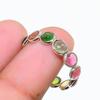 Natural Multi Tourmaline Gemstone 925 Sterling Silver Infinity Ring Size  9.5 US