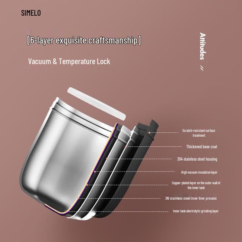 SIMELO Портативная термокружка для кофе из нержавеющей стали 316