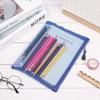 Handbags Cosmetic Stationery Zipper Pencil Case Mesh Pen Bag Transparent Grid Cosmetic Storage