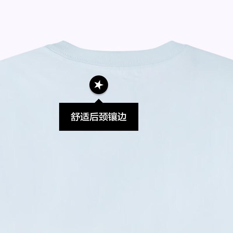 Converse Футболки Унисекс Синие С Круглым Вырезом Умеренный Прямой Крой 10023876-A17