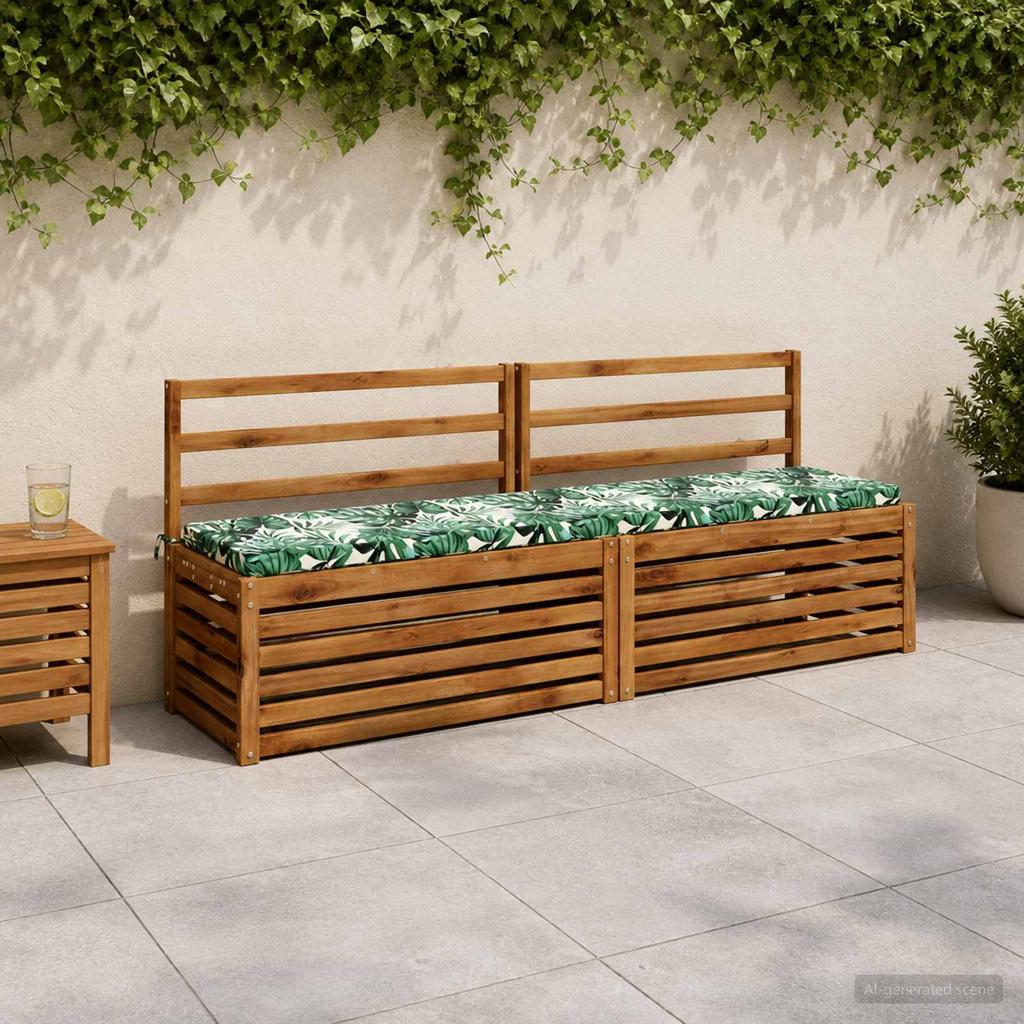 2 piece bench cushions SOEST 2 pcs. 100percent Polyester leaf pattern