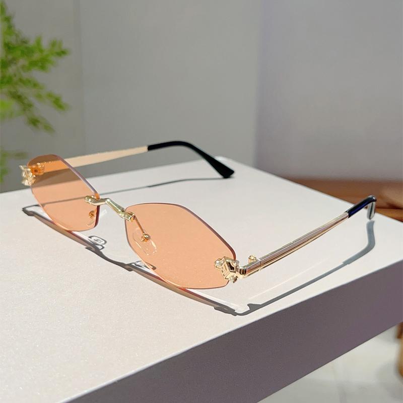 Rimless Polygon Sunglasses Men New Gradient Ocean Lenses Decor Shades Women Ins Trendy Stylish Design Sun Glasses
