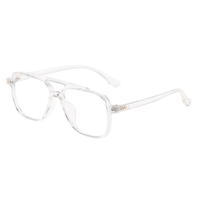 Tr90 Прозрачная ретро-двухлучевая оправа для очков Мужская большая оправа Большое лицо Плоское зеркало Женский прилив Литературный и художественный с близорукостью