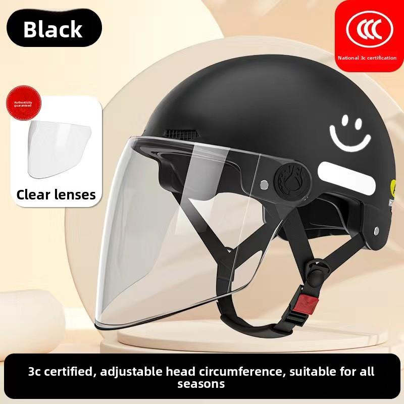 Electric Battery Car Helmet Women's Summer Sun Protection Breathable Hard Hat Motorcycle Riding Helmet Four Seasons Half Helmet