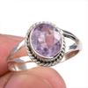 Natural Pink Amethyst Gemstone Handmade 925 Solid Silver Jewelry Ring S.8.5 V1d64