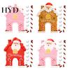 Festive Party Decoration Christmas Gingerbread Golf Game Set Indoor Activity with Candy Holiday Cane Club And 6 Balls Games for Family