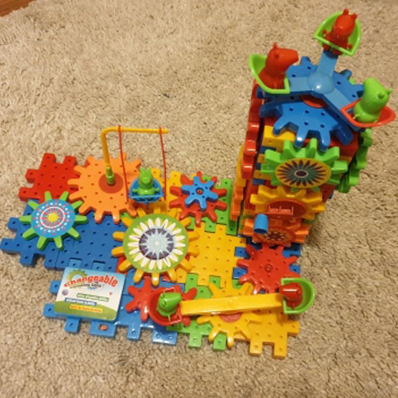 QWZ 81 шт. электрические шестерни 3D модели строительные наборы пластиковые кирпичные блоки развивающие игрушки для детей подарки для детей