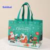Рождественский подарочный пакет Санта-Клаус Снеговик Дизайн большой емкости с двойной ручкой из нетканого материала Подарочная упаковка для конфет