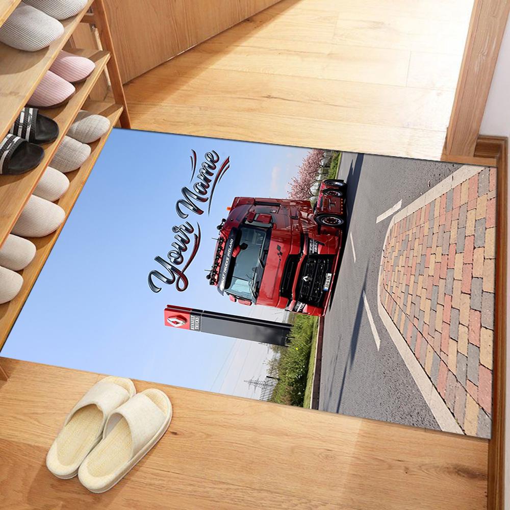 Renault Customized Name Area Rug Suitable For Study Room Entryway Dining Room Living Rooms Antislip Rug Office Home Decor
