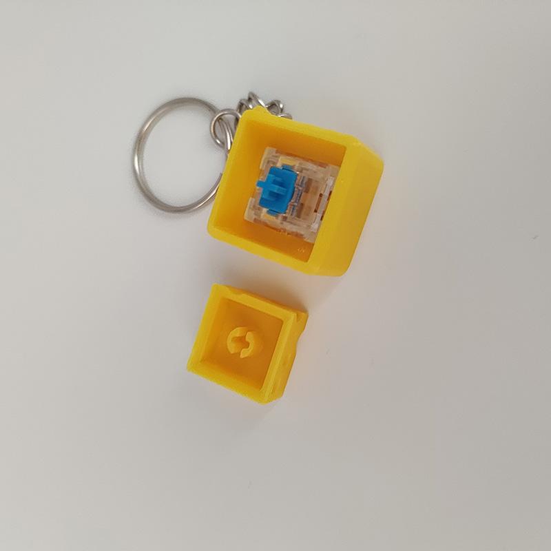 Имитация блока сыра Fidget Clicker Брелок Креативная игрушка-кнопка для снятия стресса Милое украшение для подвешивания на рюкзак/сумку