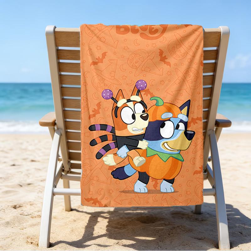 Ultra-Soft Beach Towel with Bluey Theme,Ideal for Pool - Camping, Diving - Perfect Travel Essential, Vibrant Beach Towel.