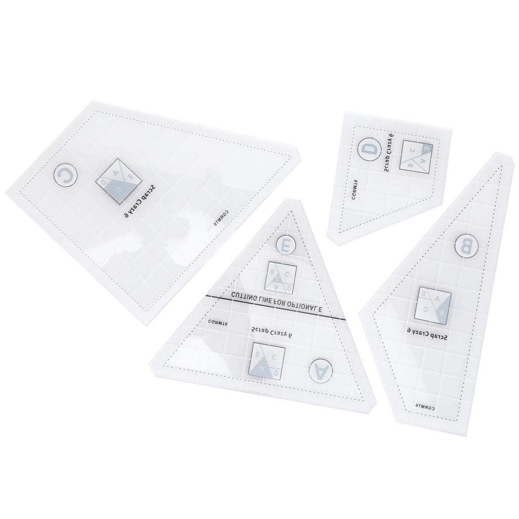 4 шт. Лоскутные линейки Набор прозрачных акриловых шаблонов для рукоделия Профессиональный швейный подарок
