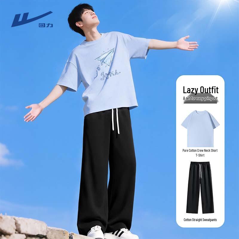 Warrior Men's Summer Short Sleeve Casual Sportswear Set