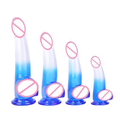 Прозрачный двухцветный стеклянный дилдо, имитация женской мастурбации, цветная анальная пробка, дилдо, сексуальный секс-продукт, горячая распродажа