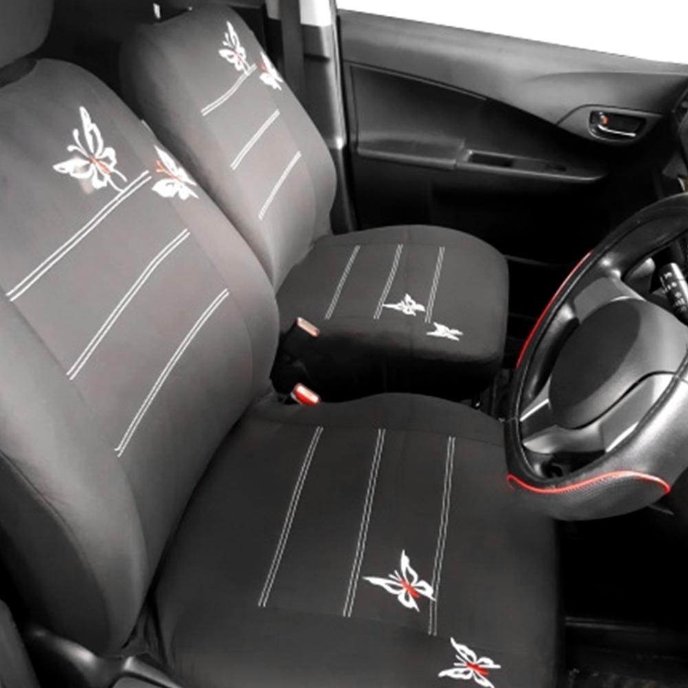 Butterfly Embroidery 4/9Pcs Set Car Covers Mat Protect Universal Fit Truck Suv Van Car Seat Protector Cushion Front Rear Car Seat Covers Set