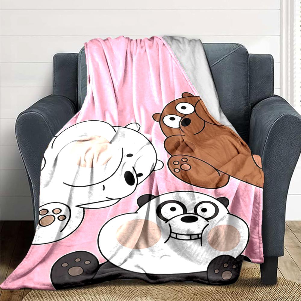 1Pc Panda Bear Adventure Blanket For Couch Bed Plush Cozy Fuzzy Blanket Super Soft Warm Blankets For Fall And Winter 091856