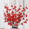 56cm Long 10pcs/lots New Year Ornaments Simulated Flowers Plastic Silk Cloth Preserved Plum Blossom Poles Artificial Wedding Plum Blossom Flowers