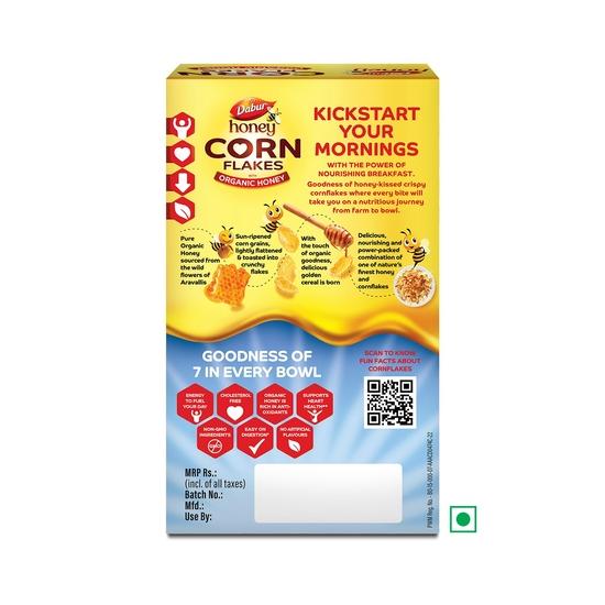 Dabur Медовые кукурузные хлопья с органическим медом - 650 г | Натурально без холестерина | Без искусственных ароматизаторов, консервантов и красителей | Не содержат ГМО