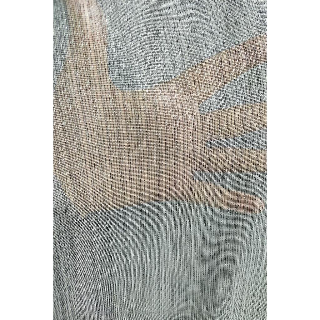 Тонкая тюлевая занавеска серого цвета со снежным узором 1/2,5 плиссированная