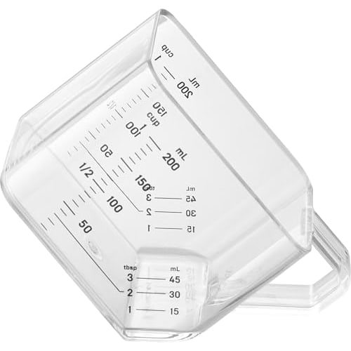 Yamazaki Tower Measuring Cup, 200ml, Tablespoon Measure, White, W10.5 x D6.3 x H6.5cm, Dishwasher and Microwave Safe, Heat Resistant, Tritan, Product