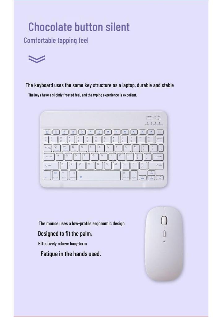 Bluetooth-клавиатура и мышь Jingzun, 10 дюймов, для iPad и планшетов, с сенсорным управлением и персонализированной цветной печатью