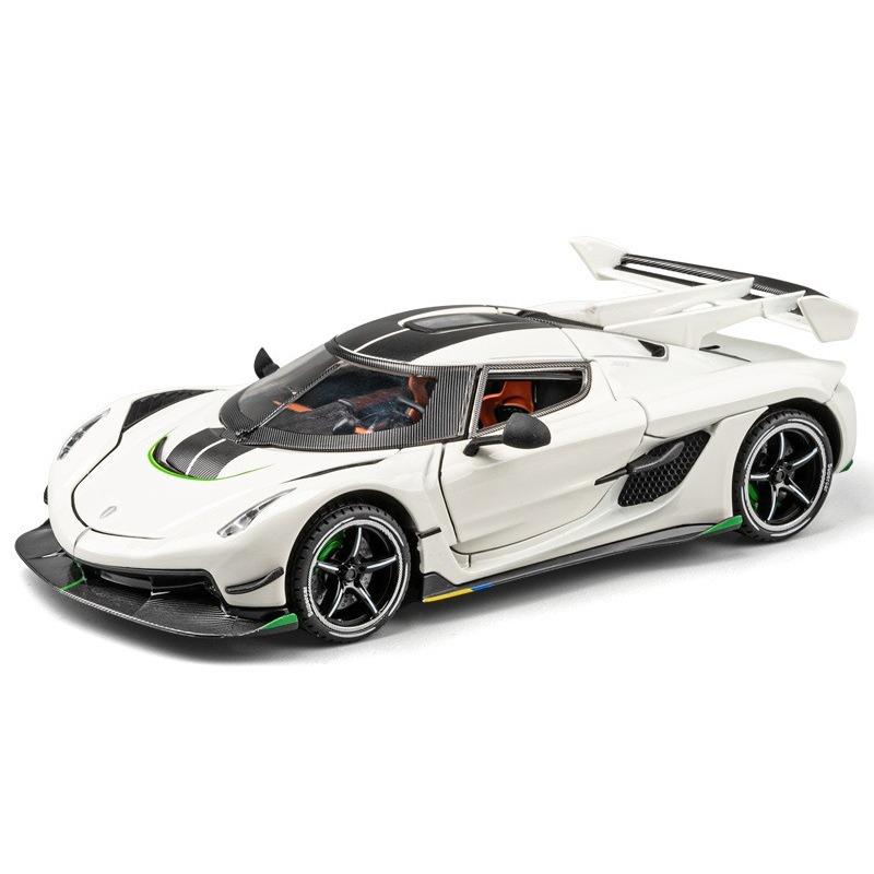 1/24 Koenigsegg Jesko Крутая Спортивная Машина, Модель из Сплава, Дверь-Гильотина, Имитация Звука и Света, Воссозданные Детали, Изысканные Настольные Украшения