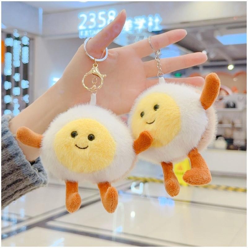 Waffle Egg Plush Toy Keychain Cartoon Pendant Bag Decorations Toy Kids Gift