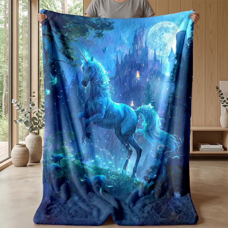 Mermaid and Unicorn Theme blanket Lightweight Warm Flannel Blanket Decorative Throw Blanket for Home Decoration