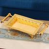 European Simple Fruit Plate, Alloy Household Rectangular Plate, Gold Snack Hotel Tray, High-End Home Tabletop Decoration, 27.2cm