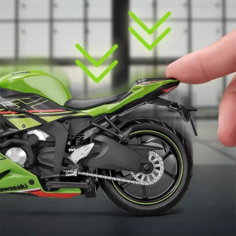 1/12 Kawasaki Ninja ZX-6R Модель мотоцикла для кросс-кантри Симуляция Металлическая модель уличного гоночного мотоцикла Коллекция Детские подарки