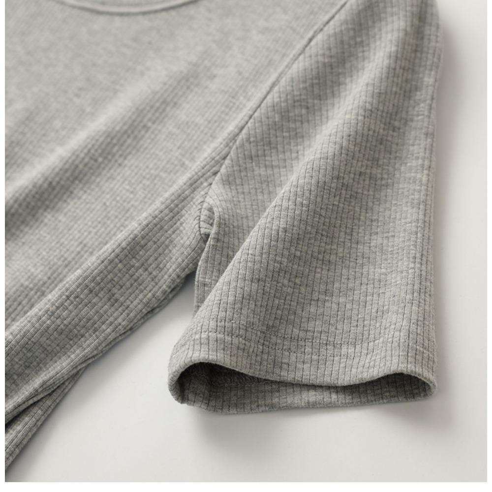 Women's Summer Round Neck Slim Hundred Short-sleeved Medium-sleeved T-shirt