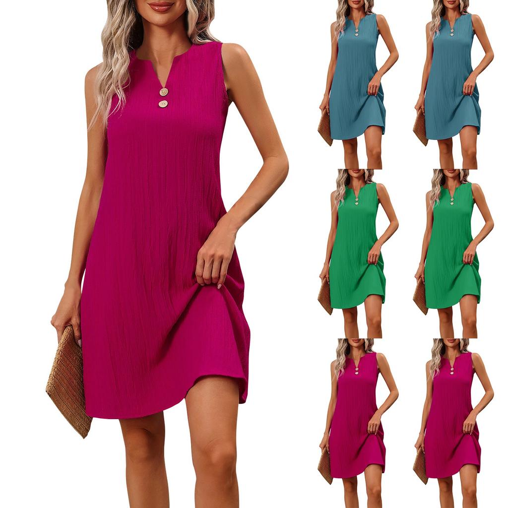 Женское элегантное платье-жилет без рукавов с V-образным вырезом и плиссированной узкой юбкой А-силуэта