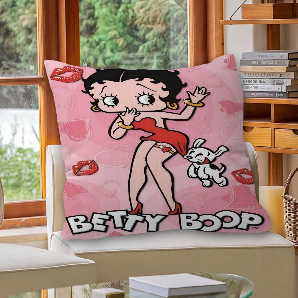 B-Betty-Cute B-Boop Anime Pillow Gift Home Office Decoration Pillow Bedroom Sofa Car Cushion Coverpillow Case