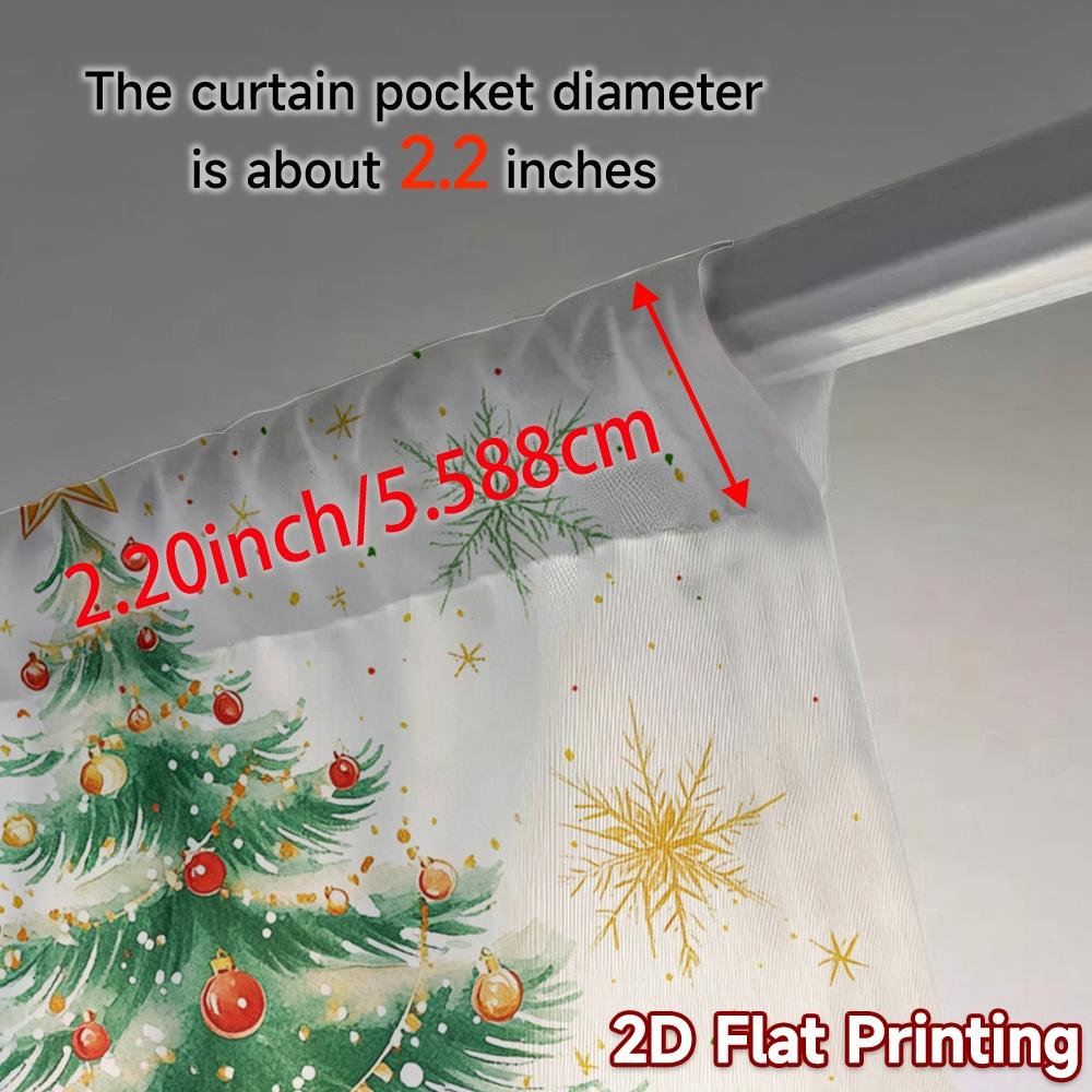 2pcs,Curtains Christmas Tree Gifts Snowflakes_b Modern Curtains&Window Treatment Machine Washable Fabric Curtains Decorations