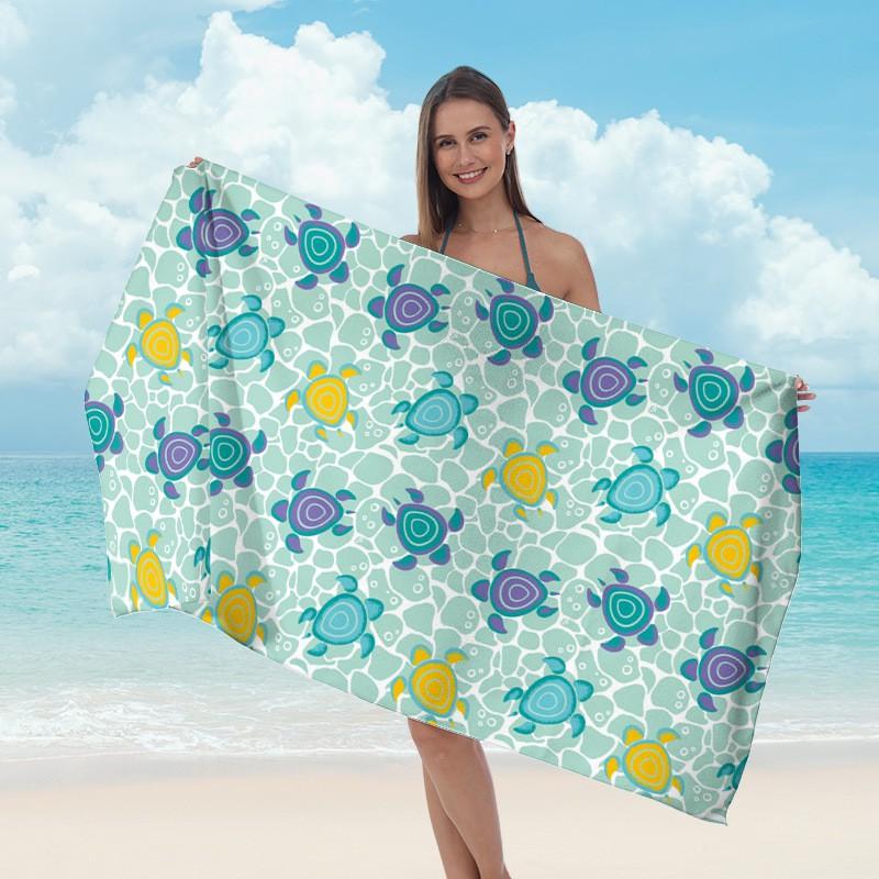 Custom Printed Microfiber Beach Towel Quick Dry Absorbent Swim Pool Outdoor Travel Gym