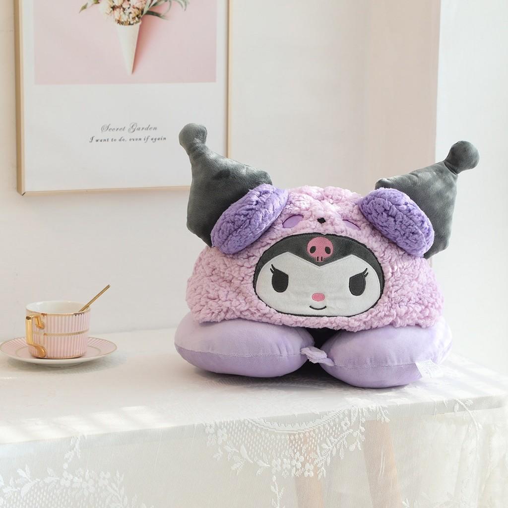 Подушка для шеи в форме буквы U Hello Kitty с милой шапочкой для путешествий и отдыха в офисе